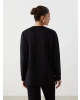 LCWAIKIKI Classic Siyah Bisiklet Yaka Renk Bloklu Kadın Sweatshirt Tunik