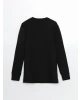 LCWAIKIKI Classic Siyah Bisiklet Yaka Renk Bloklu Kadın Sweatshirt Tunik