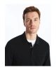 LCWAIKIKI Classic SİYAH Polo Yaka Uzun Kollu Erkek Sweatshirt