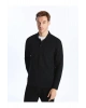 LCWAIKIKI Classic SİYAH Polo Yaka Uzun Kollu Erkek Sweatshirt