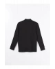 LCWAIKIKI Classic SİYAH Polo Yaka Uzun Kollu Erkek Sweatshirt