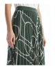 LCWAIKIKI Classic Yeşil Beli Lastikli Desenli Şifon Kadın Pileli Etek