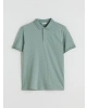 LCWAIKIKI Classic Yeşil Polo Yaka Desenli Pike Erkek Tişört