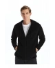 LCWAIKIKI ClassicSiyah Kapüşonlu Uzun Kollu Erkek Fermuarlı Sweatshirt