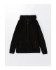 LCWAIKIKI ClassicSiyah Kapüşonlu Uzun Kollu Erkek Fermuarlı Sweatshirt