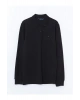 LCWAIKIKI ClassicSiyah Polo Yaka Uzun Kollu Erkek Sweatshirt