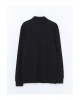 LCWAIKIKI ClassicSiyah Polo Yaka Uzun Kollu Erkek Sweatshirt