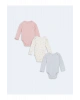 Lcwk Bisiklet Yaka Kız Bebek Çıtçıtlı Body 3lü