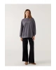 LCWK Bisiklet Yaka Taş Baskılı Oversize Kadın Sweatshirt Tunik