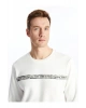 Lcwk Bisiklet Yaka Uzun Kollu Baskılı Erkek Kalın Sweatshirt