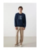 LCWK Bisiklet Yaka Uzun Kollu Baskılı Erkek Kalın Sweatshirt