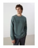 LCWK Bisiklet Yaka Uzun Kollu Baskılı Kalın Erkek Sweatshirt