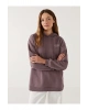 LCW Modest Kapüşonlu Baskılı Oversize Kadın Sweatshirt Tunik