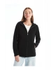 Lw - Kapüşonlu Kadın Fermuarlı Sweatshirt
