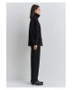Mavi Antrasit Peluş Ceket Oversize / Geniş Kesim