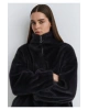 Mavi Antrasit Peluş Ceket Oversize / Geniş Kesim