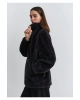 Mavi Antrasit Peluş Ceket Oversize / Geniş Kesim