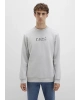 Mavi Baskılı Gri Sweatshirt