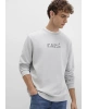 Mavi Baskılı Gri Sweatshirt