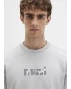 Mavi Baskılı Gri Sweatshirt