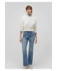Mavi Bisiklet Yaka Beyaz Crop Kazak Regular Fit / Normal Kesim