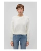 Mavi Bisiklet Yaka Beyaz Crop Kazak Regular Fit / Normal Kesim