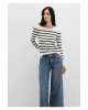 Mavi Bisiklet Yaka Çizgili Siyah Kazak Slim Fit / Dar Kesim