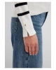 Mavi Bisiklet Yaka Çizgili Siyah Kazak Slim Fit / Dar Kesim
