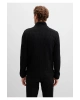 Mavi Fermuarlı Siyah Triko Hırka Slim Fit / Dar Kesim