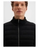 Mavi Fermuarlı Siyah Triko Hırka Slim Fit / Dar Kesim