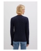 Mavi İpek Karışımlı V Yaka Lacivert Kazak Slim Fit / Dar Kesim
