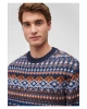 Mavi Jakarlı Lacivert Kazak Regular Fit / Normal Kesim