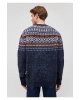 Mavi Jakarlı Lacivert Kazak Regular Fit / Normal Kesim