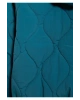 Mavi Kapitone Beli Bağcıklı Mavi Ceket Oversize / Geniş Kesim