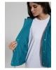 Mavi Kapitone Beli Bağcıklı Mavi Ceket Oversize / Geniş Kesim