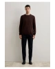 Mavi Kaşmir Karışımlı Kahverengi Kazak Slim Fit / Dar Kesim