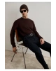 Mavi Kaşmir Karışımlı Kahverengi Kazak Slim Fit / Dar Kesim
