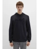 Mavi Logo Baskılı Kapüşonlu Siyah SWEATSHIRT