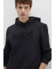 Mavi Logo Baskılı Kapüşonlu Siyah SWEATSHIRT