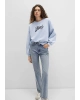 Mavi Logo Baskılı Mavi Sweatshirt
