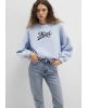 Mavi Logo Baskılı Mavi Sweatshirt