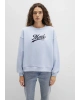 Mavi Logo Baskılı Mavi Sweatshirt