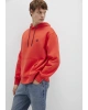 Mavi Logo Nakışlı Kapüşonlu Turuncu Sweatshirt
