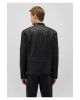 Mavi Siyah Suni Deri Ceket Slim Fit / Dar Kesim