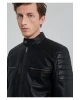 Mavi Siyah Suni Deri Ceket Slim Fit / Dar Kesim