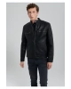 Mavi Siyah Suni Deri Ceket Slim Fit / Dar Kesim
