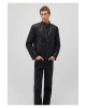 Mavi Siyah Suni Deri Ceket Slim Fit / Dar Kesim