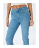 Normal Bel Slim Fit Düz Paça Cepli Düğmeli Kot Pantolon - Slim Straight Fit Jean
