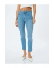 Normal Bel Slim Fit Düz Paça Cepli Düğmeli Kot Pantolon - Slim Straight Fit Jean