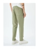 Normal Bel Straight Fit Pamuklu Beli Bağcıklı Pantolon